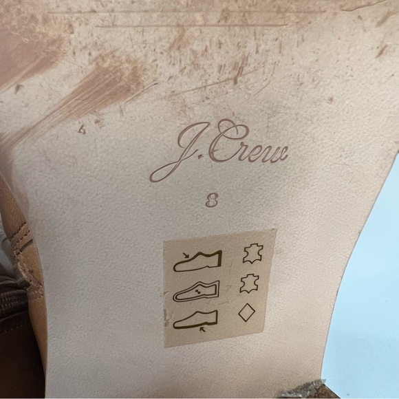 J Crew Knee High Stacked Heel Burnished Sand Boots Size 8 - Picture 10 of 13